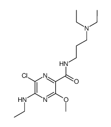 6-chloro-5-ethylamino-3-methoxy-pyrazine-2-carboxylic acid 3-diethylamino-propylamide结构式