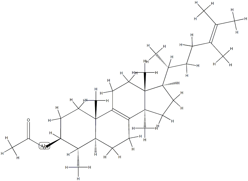 4α,14-Dimethyl-5α-ergosta-8,24-dien-3β-ol acetate structure