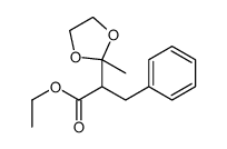 ethyl 2-(2-methyl-1,3-dioxolan-2-yl)-3-phenylpropanoate结构式