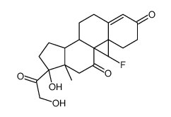(8S,10S,13S,14S,17R)-9-fluoro-17-hydroxy-17-(2-hydroxyacetyl)-10,13-dimethyl-2,6,7,8,12,14,15,16-octahydro-1H-cyclopenta[a]phenanthrene-3,11-dione结构式