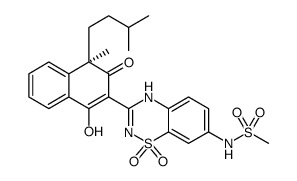 Methanesulfonamide, N-[3-[(4R)-3,4-dihydro-1-hydroxy-4-methyl-4-(3-methylbutyl)-3-oxo-2-naphthalenyl]-1,1-dioxido-2H-1,2,4-benzothiadiazin-7-yl]结构式