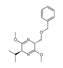 (3R,6S)-3-Benzyloxymethyl-2,5-dimethoxy-6-isopropyl-3,6-dihydropyrazine Structure