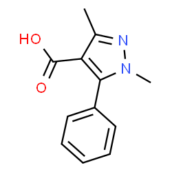 1,3-Dimethyl-5-phenyl-1H-pyrazole-4-carboxylic acid结构式
