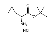 Cyclopropaneacetic acid, α-amino-, 1,1-dimethylethyl ester, hydrochloride , (αS) Structure