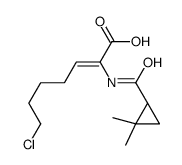 7-氯-2-[[[(1S)-2,2-二甲基环丙基]羰基]氨基]-2-庚烯酸结构式