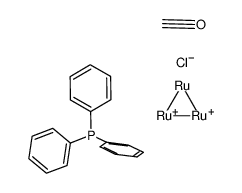 Ru3(μ-Cl)2(CO)8(PPh3)2结构式