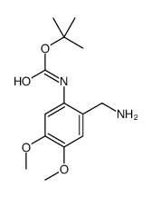 2-(氨基甲基)-4,5-二甲氧基苯基氨基甲酸叔丁酯结构式