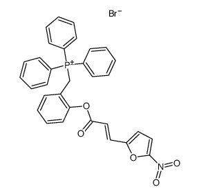 {2-[(E)-3-(5-Nitro-furan-2-yl)-acryloyloxy]-benzyl}-triphenyl-phosphonium; bromide Structure