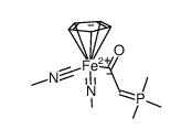 η5-cyclopentadienyl-bis(methylisocyanide)-(η1-trimethylphosphoranylideneacetyl)iron(II) Structure