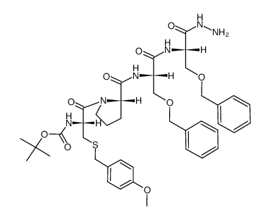 Boc-Cys(MBzl)-Pro-Ser(Bzl)-Ser(Bzl)-NHNH2 Structure
