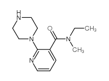 N-乙基-N-甲基-2-(哌嗪-1-基)烟酰胺结构式