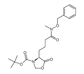 O-benzyl N-methyl-4-<(S)-3-(tert-butyloxycarbonyl)-5-oxo-4-oxazolidinyl>butanohydroxamate结构式