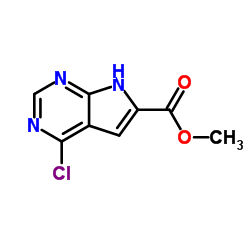 4-氯-7H-吡咯并[2,3-d]嘧啶-6-甲酸甲酯结构式