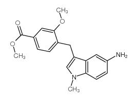 4-(5-Amino-1-methyl-1H-indol-3-ylmethyl)-3-methoxy-benzoic acid methyl ester结构式