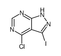 4-氯-3-碘-1H-吡唑并[3,4-d]嘧啶结构式