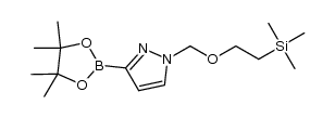 3-(4,4,5,5-四甲基-1,3,2-二氧硼杂环戊烷-2-基)-1-((2-(三甲基甲硅烷基)乙氧基)甲基)-1H-吡唑结构式