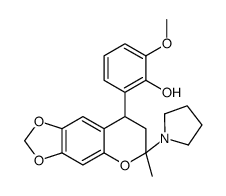2-methoxy-6-(6-methyl-6-pyrrolidin-1-yl-7,8-dihydro-[1,3]dioxolo[4,5-g]chromen-8-yl)phenol结构式