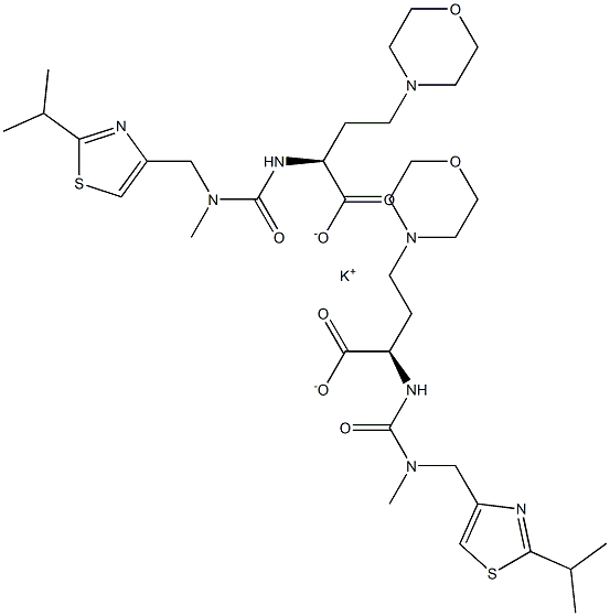 Potassium,bis[(S)-2-(3-((2-isopropylthiazol-4-yl)methyl)-3-methylureido)-4-morpholinobutanoate] Structure