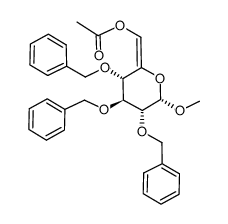 (E)-methyl 6-O-acetyl-2,3,4-tri-O-benzyl-α-D-gluco-hex-5-enopyranoside结构式