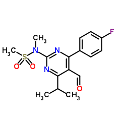 4-(4-氟苯基)-6-异丙基-2-(N-甲基-N-甲磺酰基氨基)-5-嘧啶甲醛结构式
