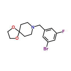 8-(3-溴-5-氟苯甲基)-1,4-二氧杂-8-氮杂螺[4.5]癸烷结构式
