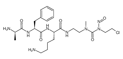 N-(2-chloroethyl)-N'-methyl-N'-[2-(D-alanyl-L-phenylalanyl-L-lysyl-amino)ethyl]-N-nitrosourea结构式