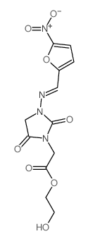 2-hydroxyethyl 2-[3-[(5-nitro-2-furyl)methylideneamino]-2,5-dioxo-imidazolidin-1-yl]acetate结构式