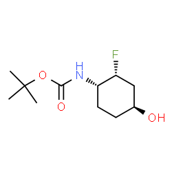 N-[(1S,2R,4S)-rel-2-氟-4-羟基环己基]氨基甲酸叔丁酯结构式