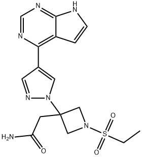 3-Azetidineacetamide, 1-(ethylsulfonyl)-3-[4-(7H-pyrrolo[2,3-d]pyrimidin-4-yl)-1H-pyrazol-1-yl]- Structure