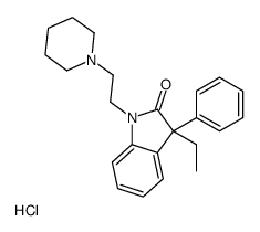 3-ethyl-3-phenyl-1-(2-piperidin-1-ium-1-ylethyl)indol-2-one,chloride Structure