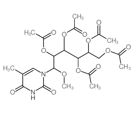 [3,4,5,6-tetraacetyloxy-1-methoxy-1-(5-methyl-2,4-dioxo-pyrimidin-1-yl)hexan-2-yl] acetate structure