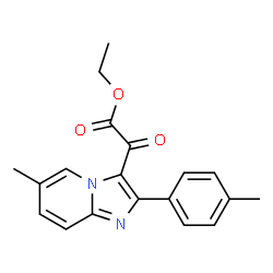 6-甲基-2-(4-甲基苯基)-α-氧代咪唑并[1,2-a]吡啶-3-乙酸乙酯结构式