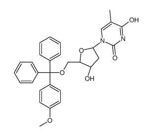 1-[(2R,4S,5R)-4-hydroxy-5-[[(4-methoxyphenyl)-diphenylmethoxy]methyl]oxolan-2-yl]-5-methylpyrimidine-2,4-dione结构式