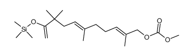 methyl ((2E,6E)-2,6,9,9-tetramethyl-10-((trimethylsilyl)oxy)undeca-2,6,10-trien-1-yl) carbonate Structure