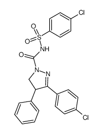 3-(4-chloro-phenyl)-N-[(4-chloro-phenyl)sulfonyl]-4-phenyl-4,5-dihydro-1H-pyrazole-1-carboxamide结构式