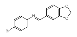 1-benzo[1,3]dioxol-5-yl-N-(4-bromophenyl)methanimine结构式