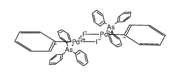 trans-Ph2Pd2(μ(2)-I)2(AsPh3)2结构式