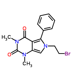 6-(2-Bromoethyl)-1,3-dimethyl-5-phenyl-1H-pyrrolo[3,4-d]pyrimidine-2,4(3H,6H)-dione结构式