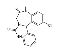 7-chloro-2-oxo-5-phenyl-1,2,3,5-tetrahydro-benzo[e][1,4]diazepine-4-carboxylic acid amide结构式