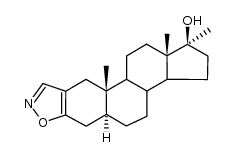 17-methyl-(5α)-androstano[2,3-d]isoxazol-17β-ol结构式