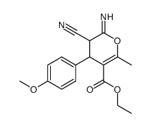 5-Cyano-6-imino-4-(4-methoxy-phenyl)-2-methyl-5,6-dihydro-4H-pyran-3-carboxylic acid ethyl ester Structure