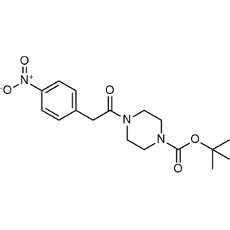 4-(2-(4-硝基苯基)乙酰基)哌嗪-1-羧酸叔丁酯结构式