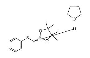 pinacol lithio(phenylthio)methaneboronate tetrahydrofurane Structure
