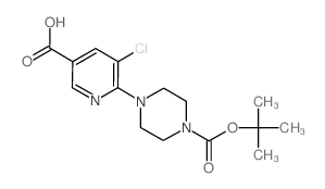 6-(4-(TERT-BUTOXYCARBONYL)PIPERAZIN-1-YL)-5-CHLORONICOTINIC ACID structure
