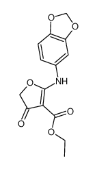 ethyl 2-(benzo[d][1,3]dioxol-5-ylamino)-4-oxo-4,5-dihydrofuran-3-carboxylate Structure