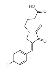 4-[4-[(4-chlorophenyl)methylidene]-2,3-dioxo-pyrrolidin-1-yl]butanoic acid Structure