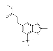 7-tert-Butyl-2-methyl-5-benzoxazolpropionsaeure-methylester结构式