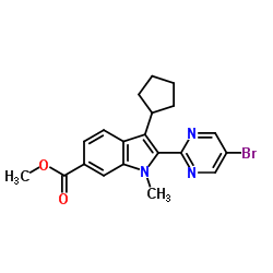 Methyl 2-(5-bromo-2-pyrimidinyl)-3-cyclopentyl-1-methyl-1H-indole-6-carboxylate Structure