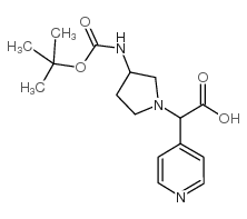 (3-Boc-氨基-1-吡咯烷)-吡啶-4-乙酸结构式