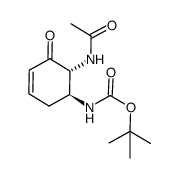 (1S,2R)-2-(acetylamino)-1-(tert-butoxycarbonylamino)-4-cyclohexen-3-one Structure